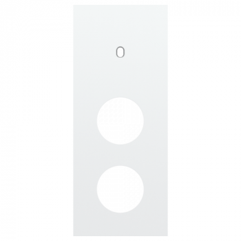 afdekplaat drievoudig verticaal 60mm voor 1 enkelvoudig schakelfunctie toggle en 2 stopcontacten steel white coated (154)
