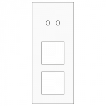 afdekplaat drievoudig verticaal 60mm voor 1 tweevoudige schakelfunctie toggle, en twee 45 x 45 functies steel white coated (154)