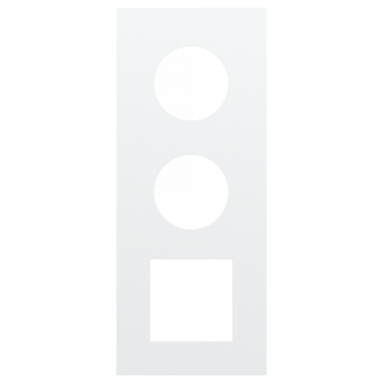 plaque de recouvrement triple vertical 60 mm pour 2 prises et 1 fonction 45 x 45 steel white coated (154)