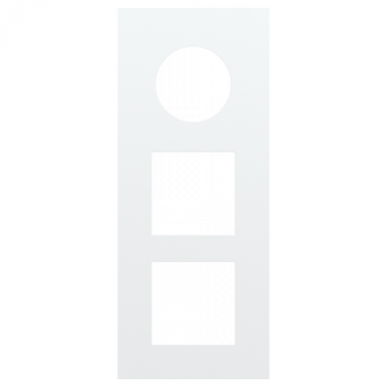 plaque de recouvrement triple vertical 60 mm pour 1 prise et 2 fonctions 45 x 45 steel white coated (154)