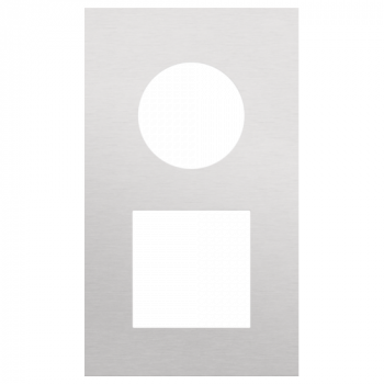 plaque de recouvrement double horizontale 71mm pour 1 prise et une fonction 45 x 45 alu grey brushed (155)