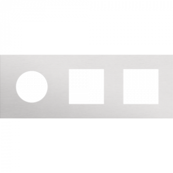 afdekplaat drievoudig horizontaal 71mm voor 1 stopcontact en 2 functies 45 x 45 alu grey brushed (155)
