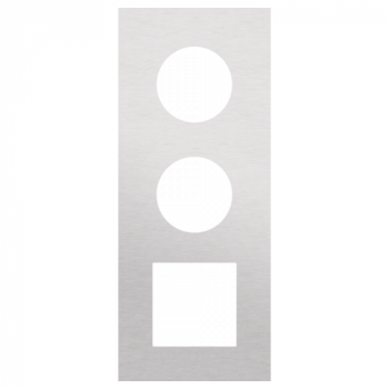 plaque de recouvrement triple vertical 60 mm pour 2 prises et 1 fonction 45 x 45 alu grey brushed (155)