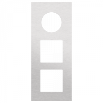 plaque de recouvrement triple vertical 60 mm pour 1 prise et 2 fonctions 45 x 45 alu grey brushed (155)