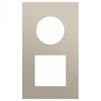 afdekplaat tweevoudig verticaal 60mm voor 1 stopcontact en 1 functie 45 x 45 steel champagne coated (166)