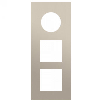 plaque de recouvrement triple horizontal 71 mm pour 1 prise et 2 fonction 45 x 45 steel champagne coated (166)