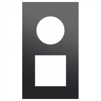 afdekplaat tweevoudig verticaal 60mm voor 1 stopcontact en 1 functie 45 x 45 alu black brushed (224)