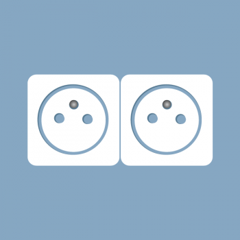 BTICINO prise de courant 2p + t double - complète horizontal