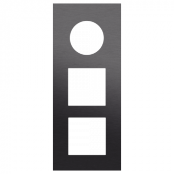 afdekplaat drievoudig verticaal 60mm voor 1 stopcontact en twee functies 45 x 45 alu black brushed (224)