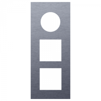 plaque de recouvrement triple vertical 60 mm pour 1 prise et 2 fonctions 45 x 45 alu blue grey brushed (226)