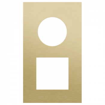 plaque de recouvrement double vertical 60 mm pour 1 prise et pour une fonction 45 x 45 alu gold brushed (227)