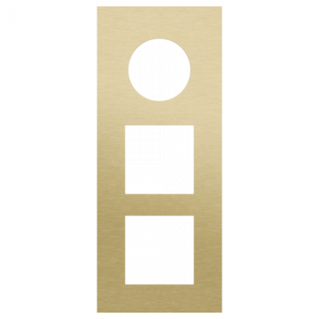 plaque de recouvrement triple vertical 60 mm pour 1 prise et 2 fonctions 45 x 45 alu gold brushed (227)