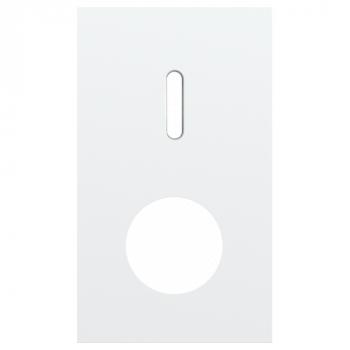 afdekplaat tweevoudig verticaal 60mm voor enkelvoudig schakelfunctie en één stopcontact rocker steel white coated (154)