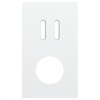 afdekplaat tweevoudig verticaal 60mm voor tweevoudig schakelfunctie en één stopcontact rocker steel white coated (154)