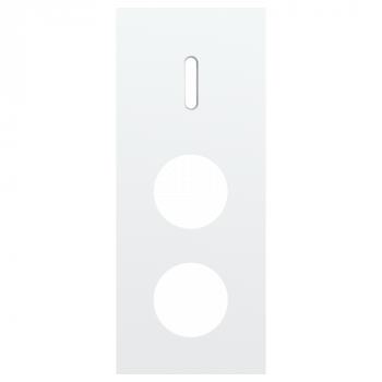 afdekplaat drievoudig verticaal 60mm voor één enkelvoudig schakelfunctie en twee stopcontacten rocker steel white coated (154)