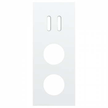 plaque de recouvrement triple verticale 60mm pour 1 fonction double commutation et 2 prises de courant rocker steel white coated (code 154)