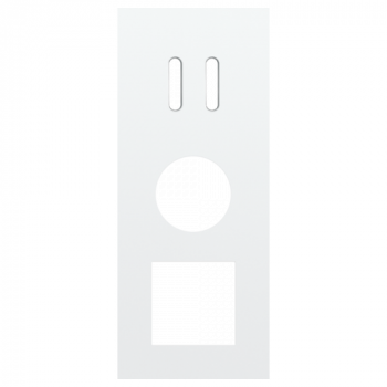 plaque de recouvrement triple verticale 60mm pour 1 fonction double commutation, 1 prise et 1 fonction 45 x 45 rocker steel white coated (code 154)