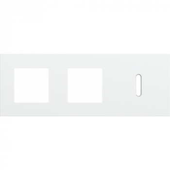 plaque de recouvrement triple horizontal 71mm pour deux fonctions 45 x 45 et une fonction simple rocker steel white coated (code 154)