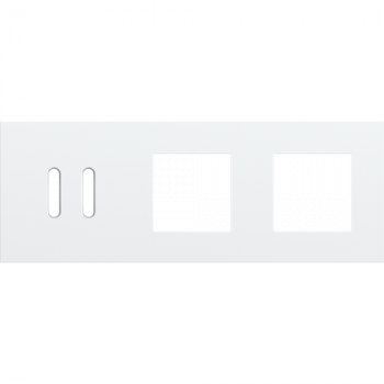 plaque de recouvrement triple horizontal 71mm pour une fonction simple et deux fonctions 45 x 45 rocker steel white coated (code 154)