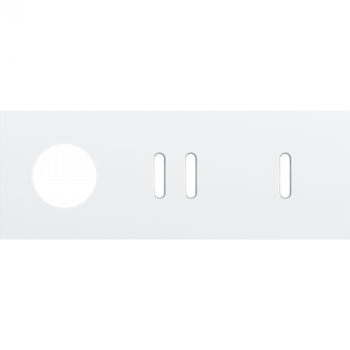 afdekplaat drievoudig horizontaal 71 mm voor 1 stopcontact , 1 enkelvoudig en 1 tweevoudig schakelfunctie rocker steel white coated (154)