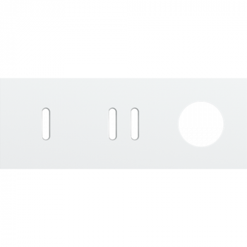 afdekplaat drievoudig horizontaal 71 mm voor 1 enkelvoudig en 1 tweevoudig schakelfunctie , 1 stopcontact rocker steel white coated (154)
