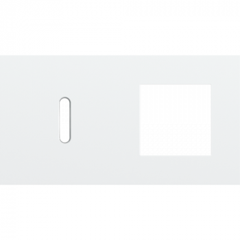 NIKO afdekplaat tweevoudig horizontaal 71 mm voor 1 enkelvoudig schakelfunctie en één 45 x 45 functie rocker steel white coated (154)