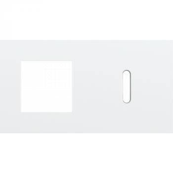 afdekplaat tweevoudig horizontaal 71 mm voor 1 functie 45 x 45 en 1 enkelvoudig schakelfunctie rocker steel white coated (154)