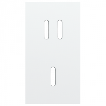 plaque de recouvrement double verticale 71mm pour 1 fonction double 1 fonction simple commutation rocker steel white coated (code 154)