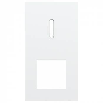 afdekplaat tweevoudig verticaal 71mm voor 1 enkelvoudig schakelfunctie en één 45 x 45 functie rocker steel white coated (154)