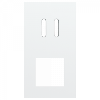 plaque de recouvrement double verticale 71mm pour 1 fonction double commutation et une fonction 45 x 45 rocker steel white coated (code 154)
