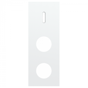plaque de recouvrement triple verticale 71mm pour 1 fonction simple de commutation et deux prises rocker steel white coated (code 154)