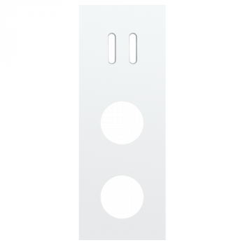 plaque de recouvrement triple verticale 71mm pour 1 fonction double de commutation et deux prises rocker steel white coated (code 154)