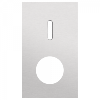 afdekplaat tweevoudig verticaal 60mm voor 1 enkelvoudig schakelfunctie en 1 stopcontact rocker alu grey brushed (155)