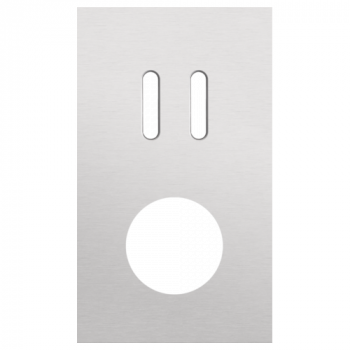 afdekplaat tweevoudig verticaal 60mm voor 1 tweevoudig schakelfunctie en 1 stopcontact rocker alu grey brushed (155)