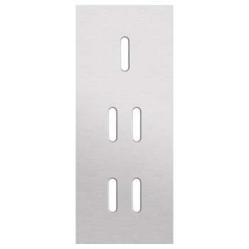 afdekplaat drievoudig verticaal 60mm voor 1 enkelvoudig en twee tweevoudige schakelfunctie rocker alu grey brushed (code 155)