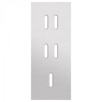 afdekplaat drievoudig verticaal 60mm voor twee tweevoudige en 1 enkelvoudig schakelfunctie rocker alu grey brushed (code 155)