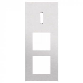 plaque de recouvrement rocker triple verticale 60mm pour 1 fonction simple commutation et 2 fonctions 45 x 45 alu grey brushed (code 155)