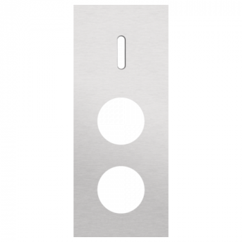 plaque de recouvrement rocker triple verticale 60mm pour 1 fonction simple commutation et pour 2 prises alu grey brushed (code 155)