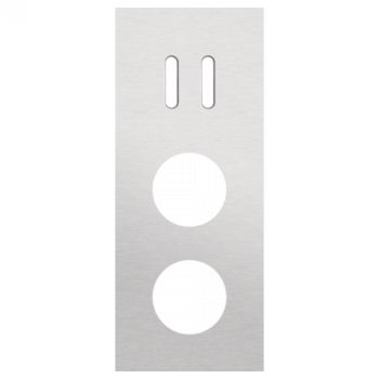 plaque de recouvrement rocker triple verticale 60mm pour 1 fonction double commutation et pour 2 prises alu grey brushed (code 155)