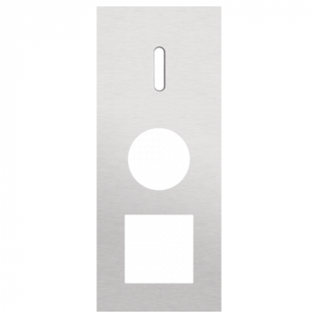 NIKO afdekplaat drievoudig verticaal 60mm voor 1 enkelvoudig schakelfunctie, 1 stopcontact en voor 1 functie 45 x 45 rocker alu grey brushed (code 155)