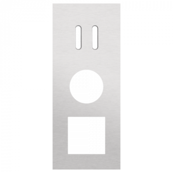 afdekplaat drievoudig verticaal 60mm voor 1 tweevoudig schakelfunctie, 1 stopcontact en voor 1 functie 45 x 45 rocker alu grey brushed (code 155)