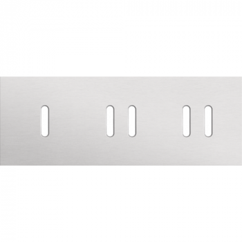 afdekplaat drievoudig horizontaal 71mm voor 1 enkelvoudig en twee tweevoudige schakelfunctie rocker alu grey brushed (code 155)