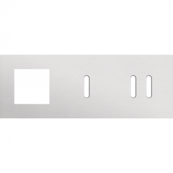 NIKO afdekplaat drievoudig horizontaal 71mm voor 1 functie 45 x45 , 1 enkelvoudig en 1 tweevoudig schakelfunctie rocker alu grey brushed (code 155)