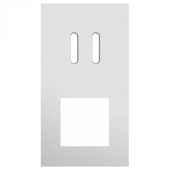 afdekplaat tweevoudig verticaal 71mm voor 1 tweevoudig schakelfunctie en 1 functie 45 x 45 rocker alu grey brushed (155)