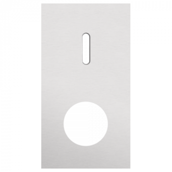 plaque de recouvrement double rocker verticale 71mm pour 1 fonction simple commutation et 1 prise alu grey brushed (code 155)