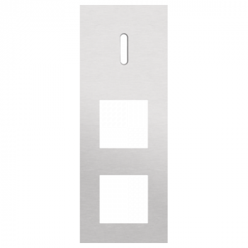 afdekplaat drievoudig verticaal 71mm voor 1enkelvoudig schakelfunctie en 2 functies 45 x 45 rocker alu grey brushed (code 155)