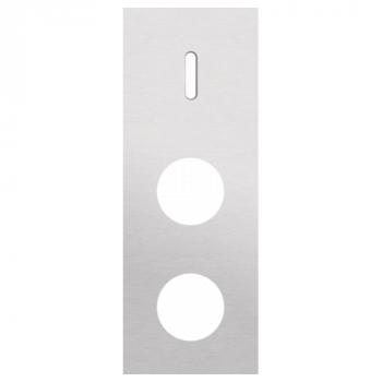 afdekplaat drievoudig verticaal 71mm voor 1 enkelvoudig schakelfunctie en voor 2 stopcontacten rocker alu grey brushed (code 155)