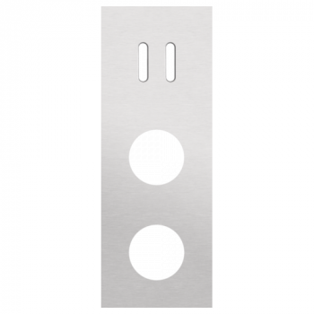 plaque de recouvrement triple verticale 71mm pour 1 fonction double commutation et pour 2 prises rocker alu grey brushed (code 155)