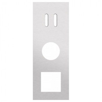 plaque de recouvrement triple verticale 71mm pour 1 fonction double commutation et pour 1 prise et 1fonction 45 x 45 rocker alu grey brushed (code 155)