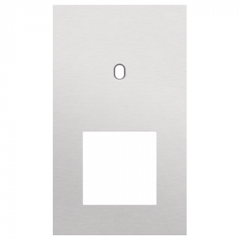 afdekplaat tweevoudig verticaal 60mm voor 1 enkelvoudig schakelfuncties en één functie 45 x 45 toggle alu grey brushed (155)